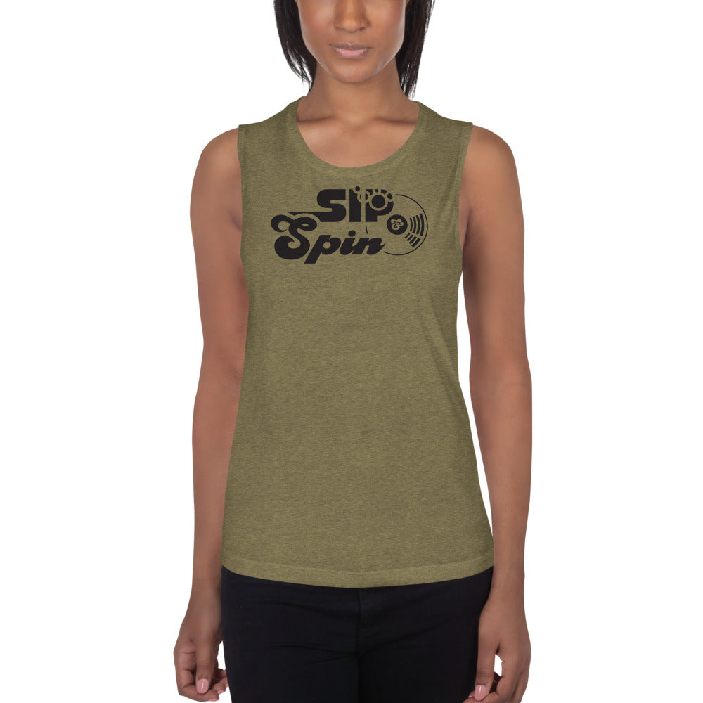 Sip & Spin Ladies’ Muscle Tank