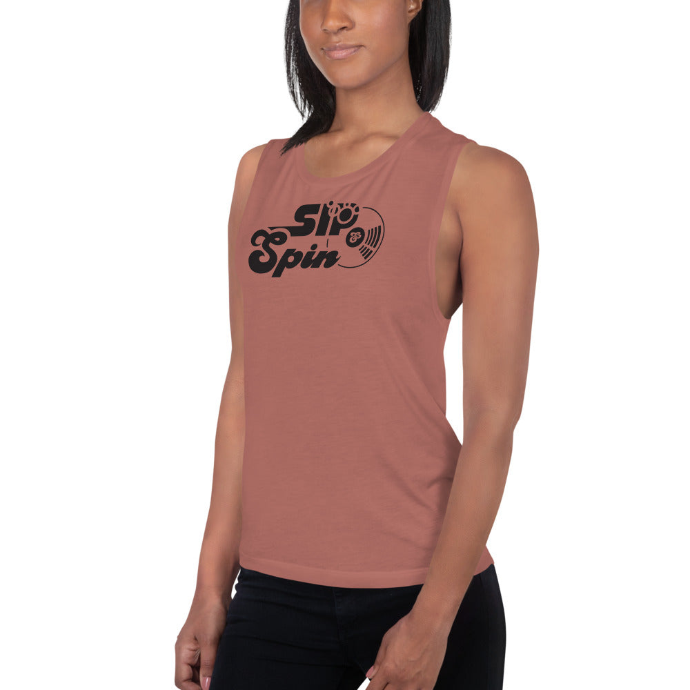 Sip & Spin Ladies’ Muscle Tank