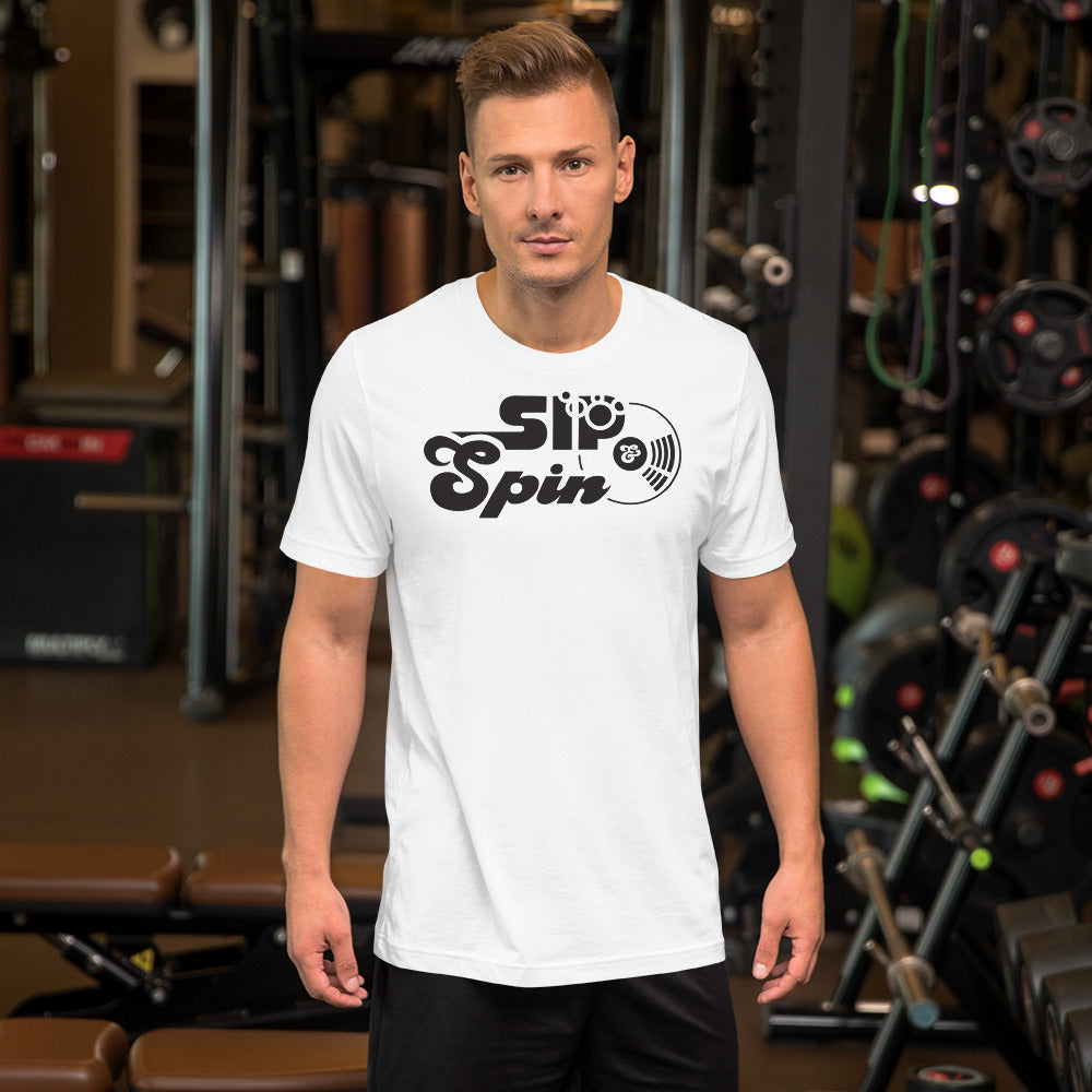 Sip & Spin Short-Sleeve Unisex T-Shirt