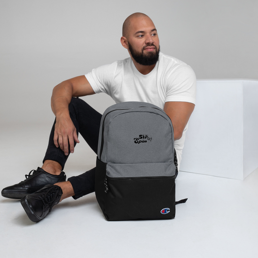 Sip & Spin Embroidered Champion Backpack