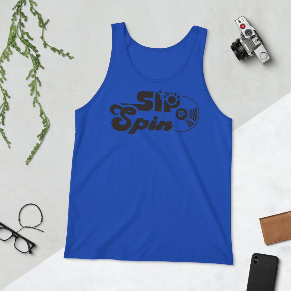 Sip & Spin Unisex Tank Top