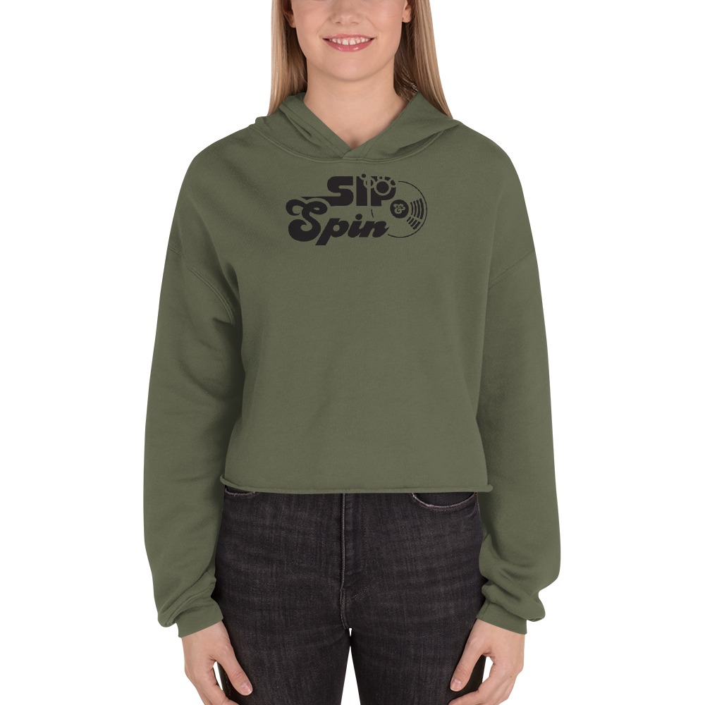 Sip & Spin Crop Hoodie