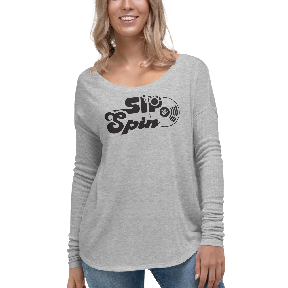 Sip & Spin Ladies' Long Sleeve Tee