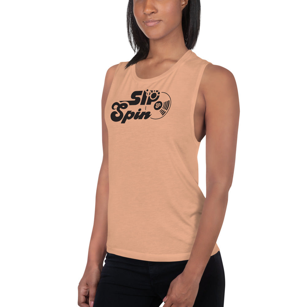 Sip & Spin Ladies’ Muscle Tank